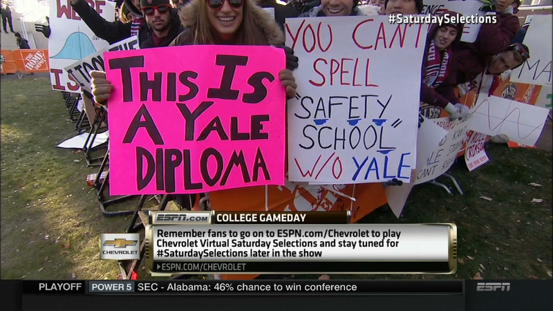Illustration for article titled "Yale Cites Wikipedia": Your College GameDay Sign Roundup